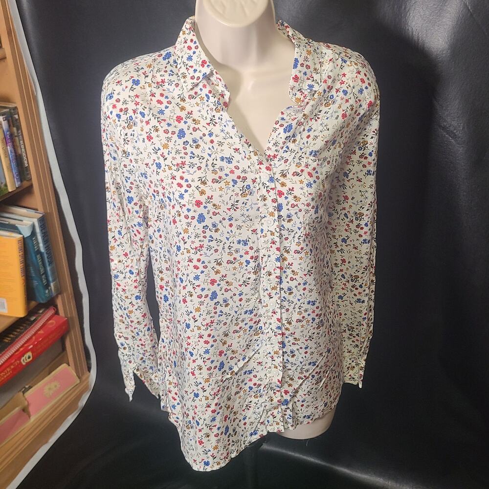 BeachLunchLounge micro Floral button-down shirt Size small
